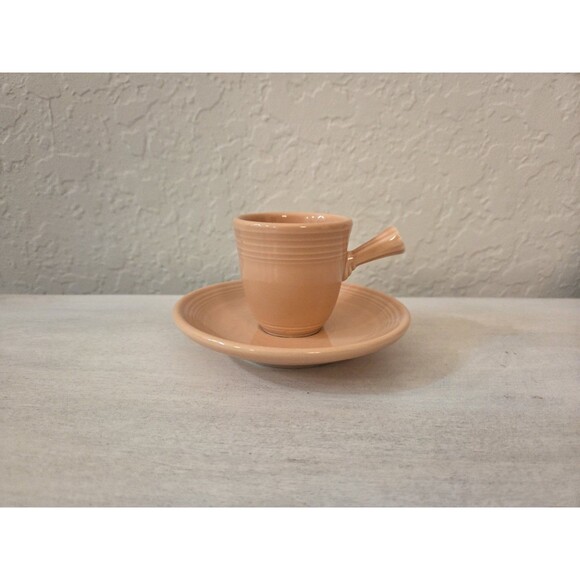 Vintage Homer Laughlin Fiestaware USA Apricot Demitasse  Cup with Saucer - Picture 1 of 12